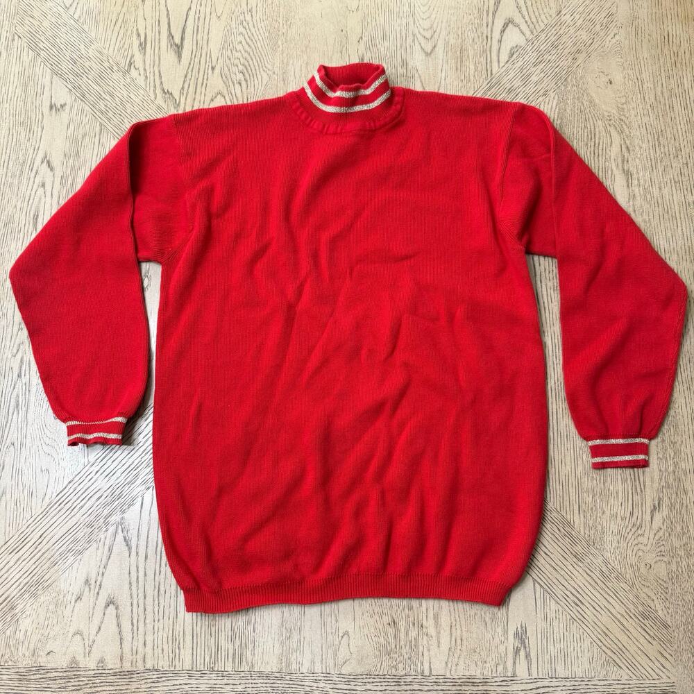 I.B. Diffusion Mockneck Sweater Red Gold Small